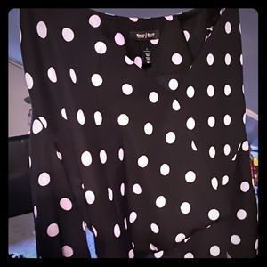Gorgeous black & white polkadot blouse